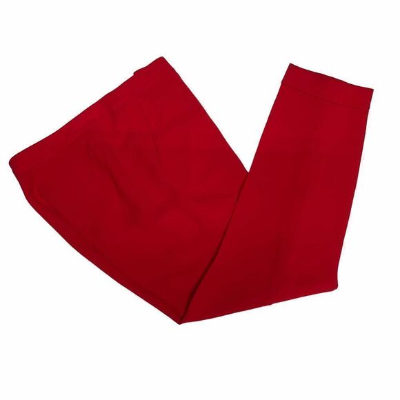 Lafayette 148 New York Clinton Cuffed Pants Red Creased Trousers Size 6 - Picture 4 of 16